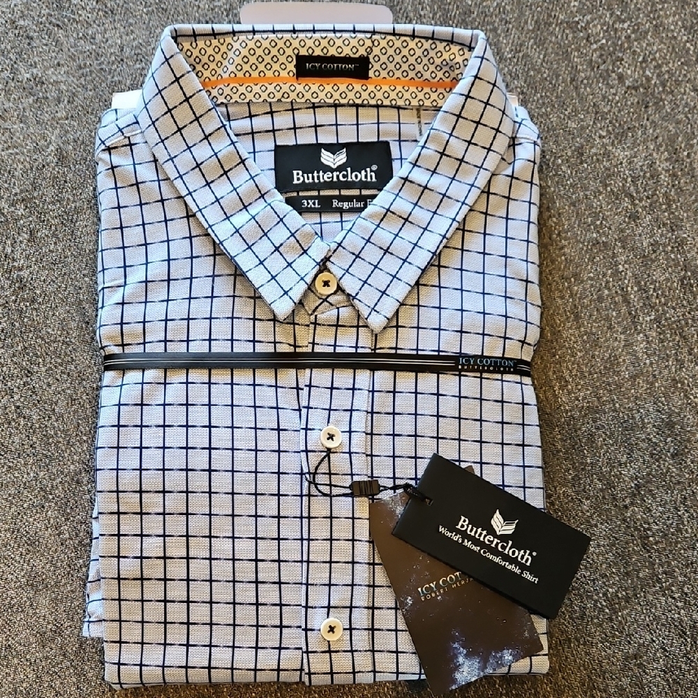 Men's 3XL Buttercloth Long Sleeve Icy Cotton NEW shirt